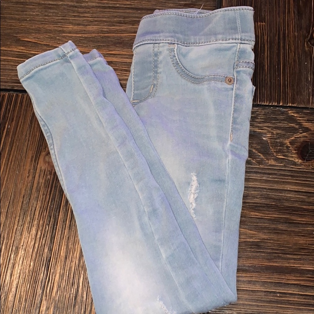 Girls Justice Light Wash Distressed Jeans